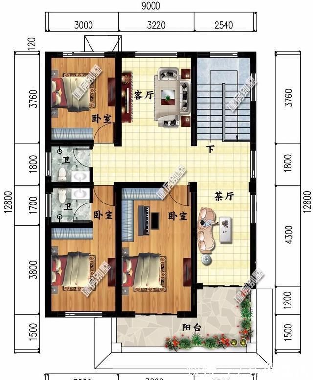 文化石|小尺寸造价低的二层别墅,第一栋颜值高,配堂屋和3个卧室