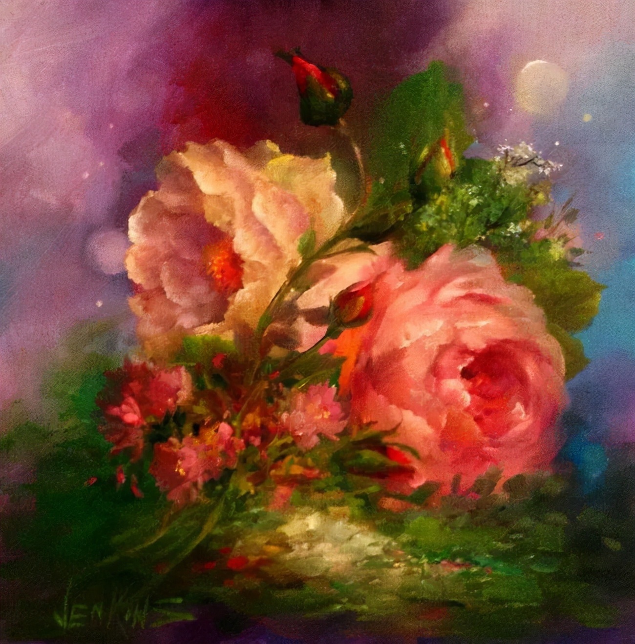 加里$这对老夫妇教授绘画40多年,画的花也太漂亮了!