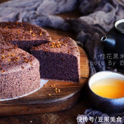 蛋白霜|正宗地道的桂花黑米糕做法，速来围观