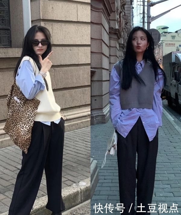 针织马甲别乱穿，教你3个韩里韩气的叠穿方案，轻松当个时髦精