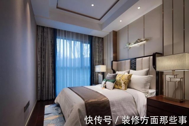 禅意|135平四居室设计,蓝色的新中式设计大开眼界