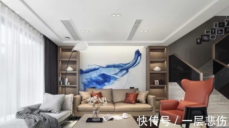 舒适|140㎡现代简约,简约空间里的一抹蓝,华丽舒适有档次