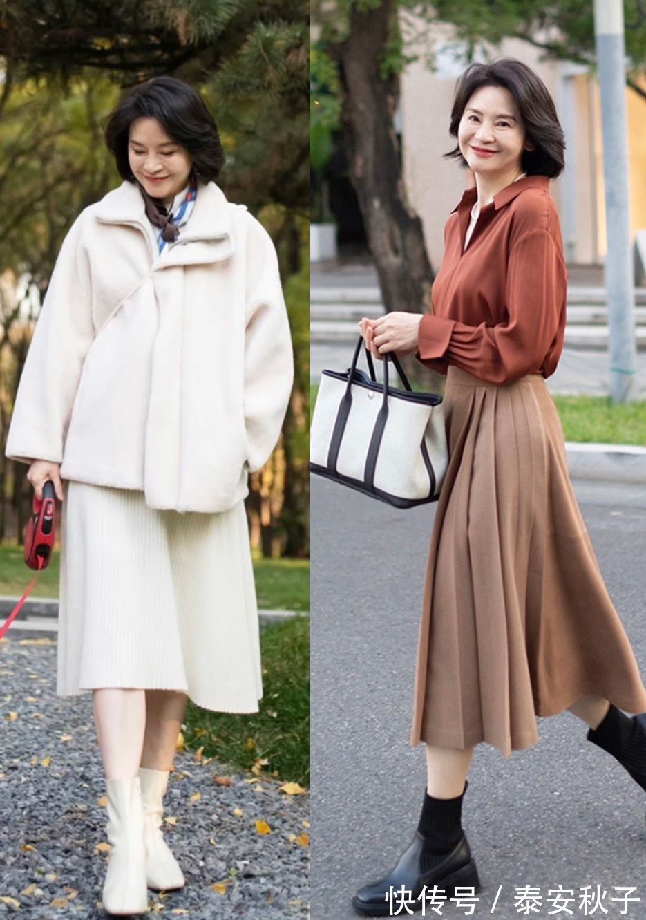 减龄|50岁+女人不当老奶奶!2月学她这样穿:减龄时髦、还美的高级!