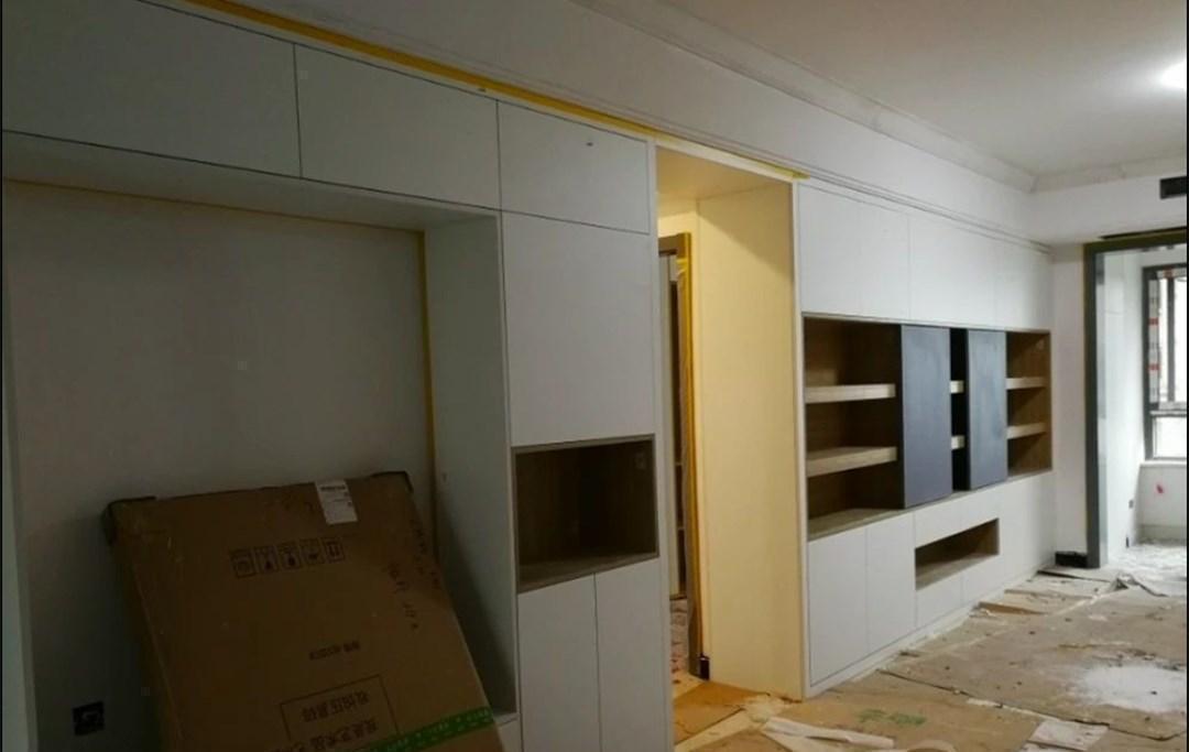 玄关柜|带大家参观我家施工现场满屋打柜子，各种收纳空间老婆超喜欢