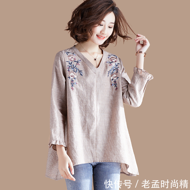 宽松 如果你比较胖,时冷时热的春季,建议穿麻棉大码装,显瘦且舒适