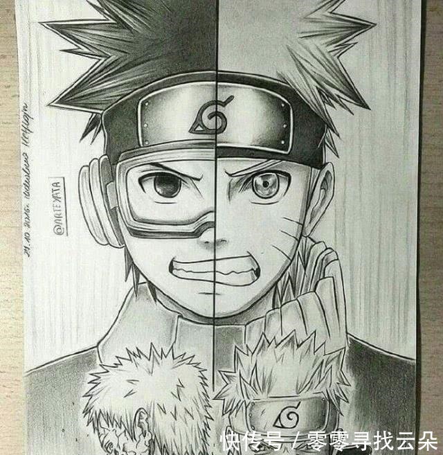 鸣人|大佬用一支铅笔征服无数漫迷,手绘《火影忍者》拼贴图,超炫酷!