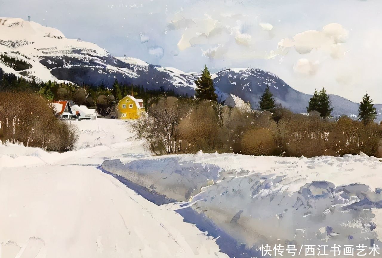 克拉科夫$这位瑞典水彩画家把海边的石头质感画得好极了