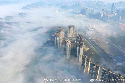 贵阳大雾 网友：仿佛住在仙境里！