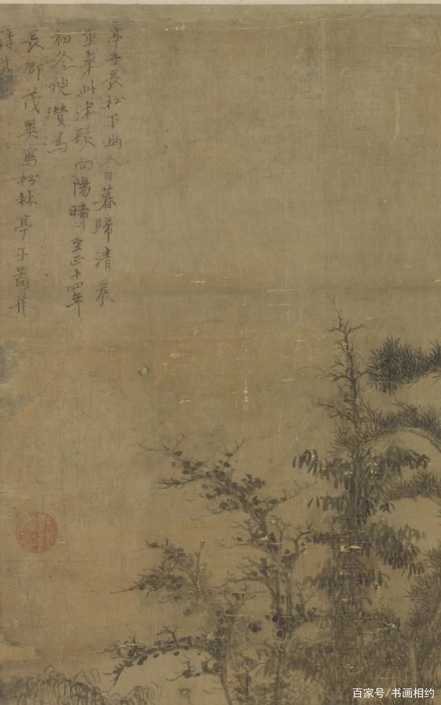 黄公望！元代画家倪瓒作品《松林亭子》，小中见大，外显落寂而内蕴激情