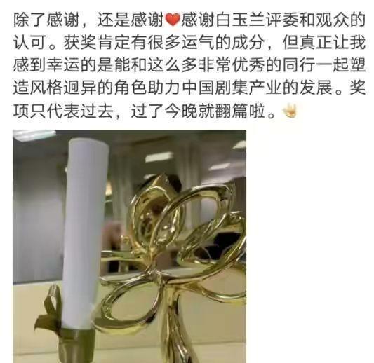 童瑶获奖后发文感谢观众 网友却不领情 只因她的逆袭从婚后开始 快资讯