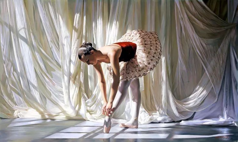 神韵&神韵优雅芭蕾舞者 油画 太奢美了!