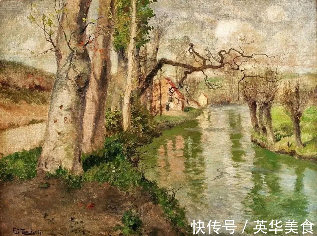 小溪|水与光的刻画,弗里茨的油画真是美妙至极