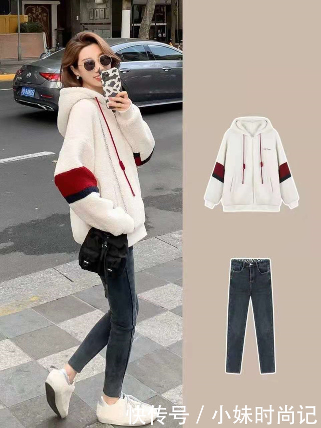 显高|穿了这么久的羽绒服,也该换羊羔毛外套上场,让你的冬季更显高