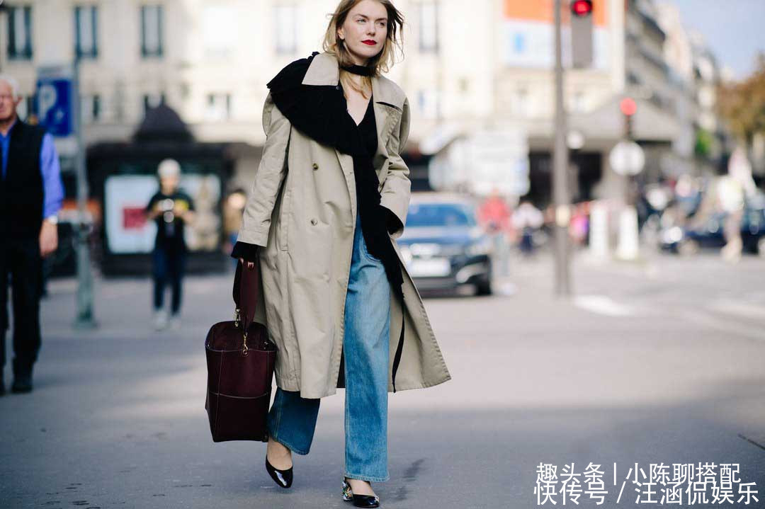 穿对了风衣+阔腿裤有多美最简单的搭配思路,给你早秋搭配灵感