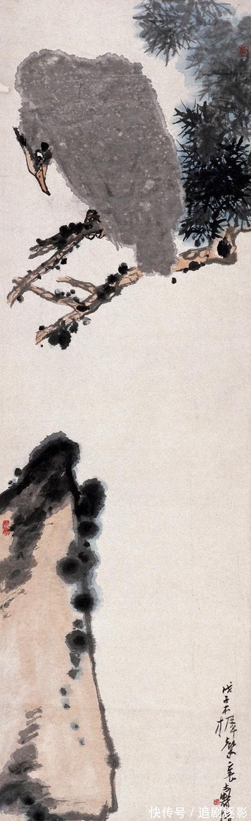 鹰石图$朱祖国与潘天寿的不解之缘