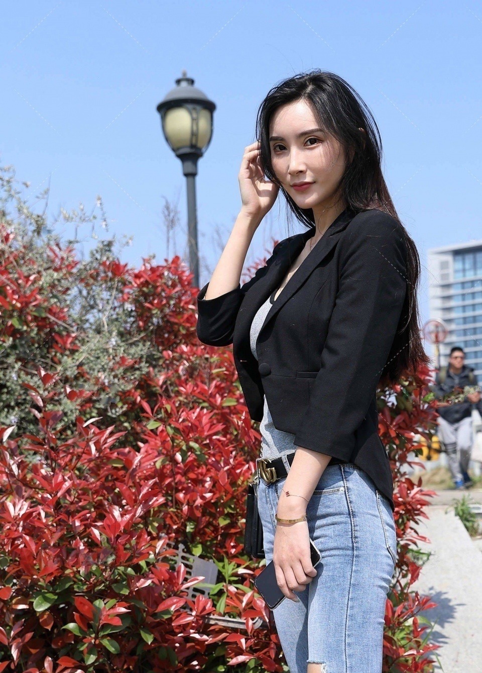 腰部 御姐范小姐姐,西装外套+牛仔裤,看起来非常优雅且有气质!