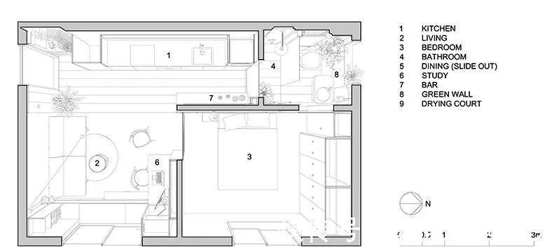 柜子|35㎡迷你小宅,定制柜解决全屋收纳,还有隐形餐桌!