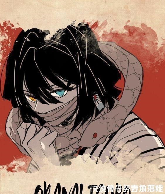 忍姐姐|《鬼灭之刃》的复古画报,忍姐姐又美又飒,耳饰成为最大“亮点”