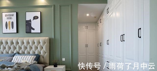 衣帽间|180㎡大平层装成北欧风,不光过道打了整体柜子,独立水吧给力