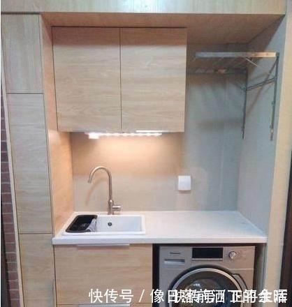 阳台|在阳台打了一组洗衣机组合柜,邻居们看到了,表示非常羡慕