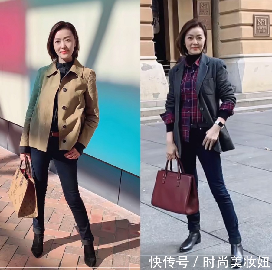 高级感|见过世面的女人都很会穿,这位50岁的姐姐穿搭简约大气,值得借鉴
