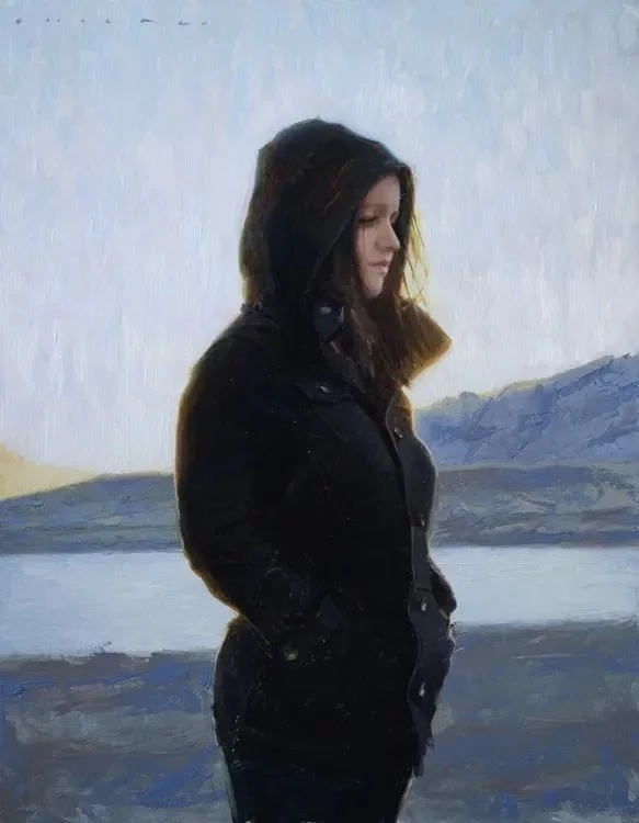 油画#每一幅肖像油画中,凯西·查尔兹都努力捕捉到人类形态的美