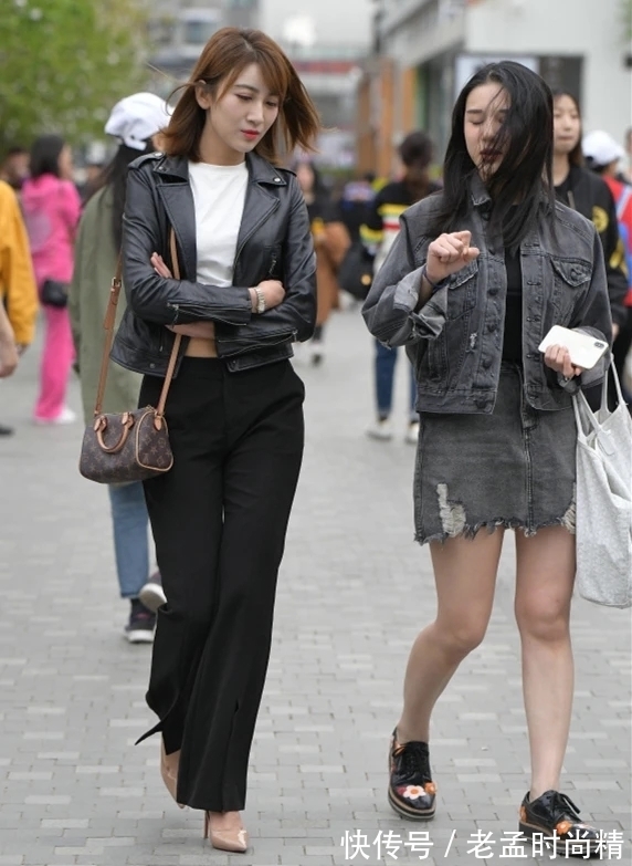 街拍|街拍:穿黑色长裤的时尚女生