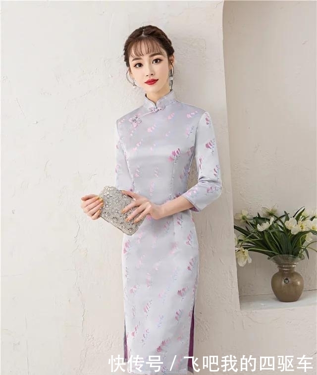 文艺清新,少女提花旗袍,怎么穿搭都很美!