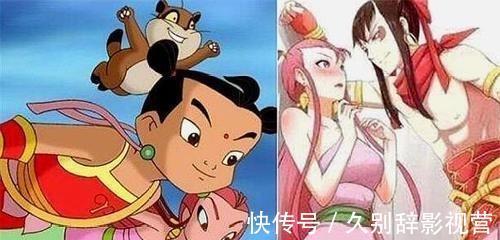 蓝兔|动漫中六对情侣长大后的样子,哪吒小龙女壁咚,柯南小兰太甜蜜