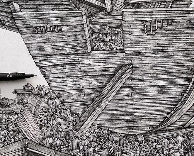 olivia@全球最“抠”美女画家,用一支2元针管笔惊艳世界