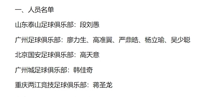 泰山新星|国足官宣补充征调10人,广州5人及泰山新星,李霄鹏的思路明确了