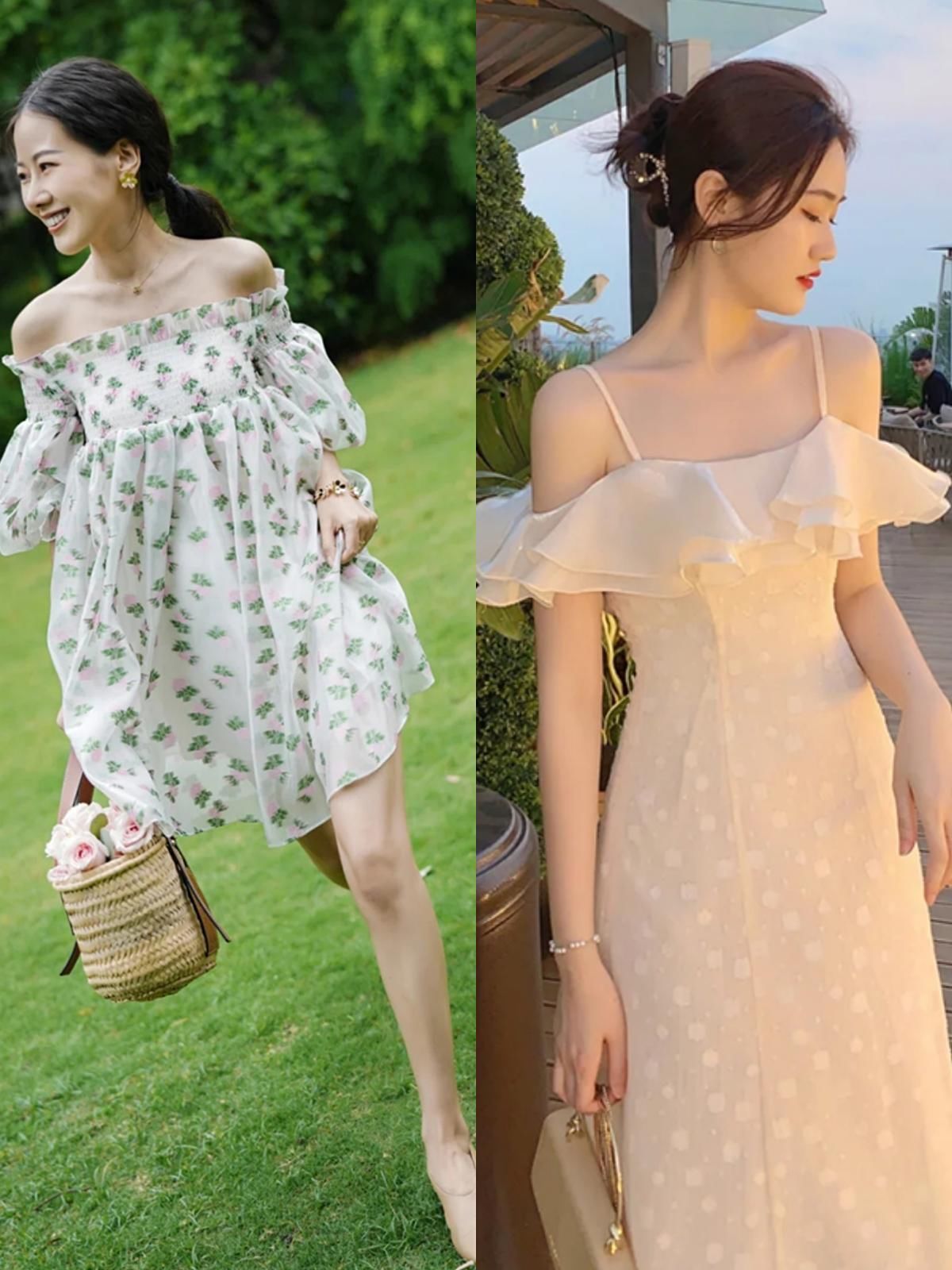 高腰|赶时髦的女人别总穿T恤，“一字肩”单品正流行，时尚性感还显瘦