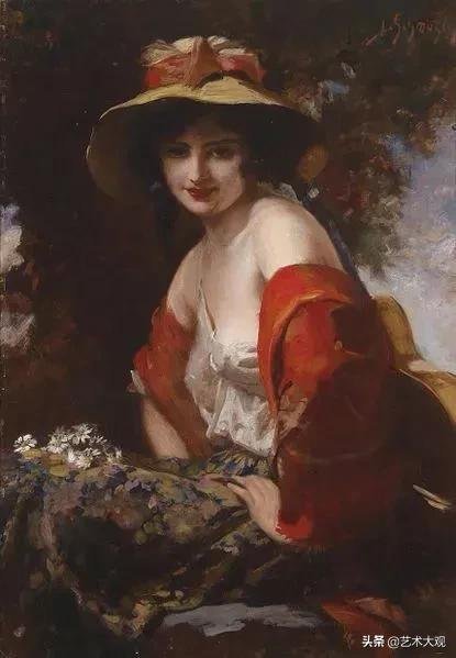 欧洲&风韵迷人的欧洲女郎德国画家利奥波德人物油画欣赏