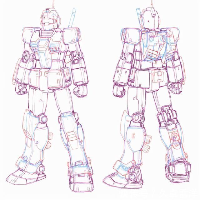 画稿|机动战士高达多种配色,78高达、钢加农、吉姆画稿