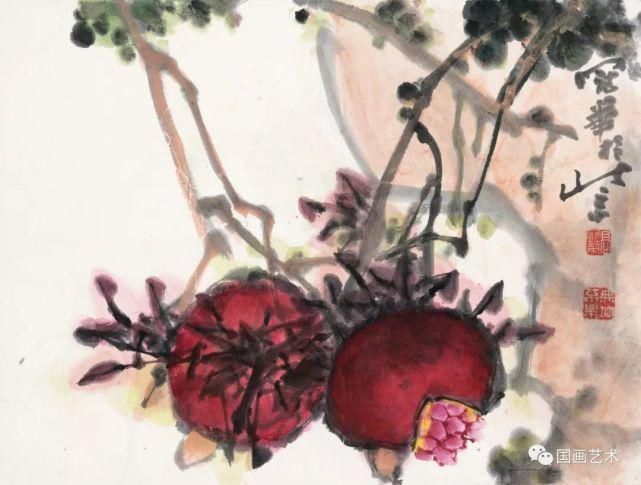 齐白石!笑口常开,多子多福——现当代名家笔下的石榴