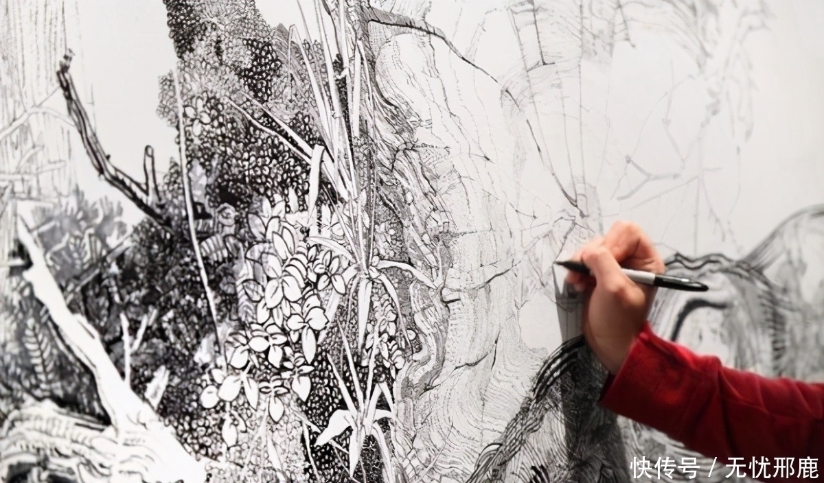 想象力!他画画仅用一支笔,耗时7个月画完一幅画,网友:细节堪称打印机
