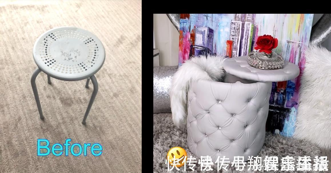 泡沫|扔掉的旧铁凳子捡回来吧，用海绵包一圈，放家里坐着舒适还能收纳