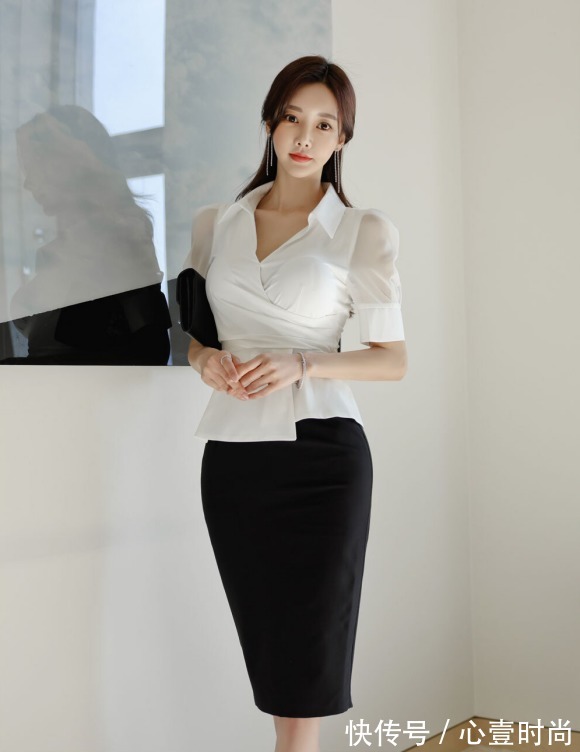 职业裙|女神孙允珠的时尚搭配:东欧气质婉约花凝优雅职业裙