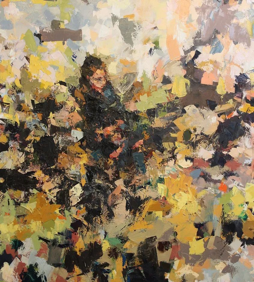 纹理&他将杂碎的色块,厚重的纹理,融于画中的人物