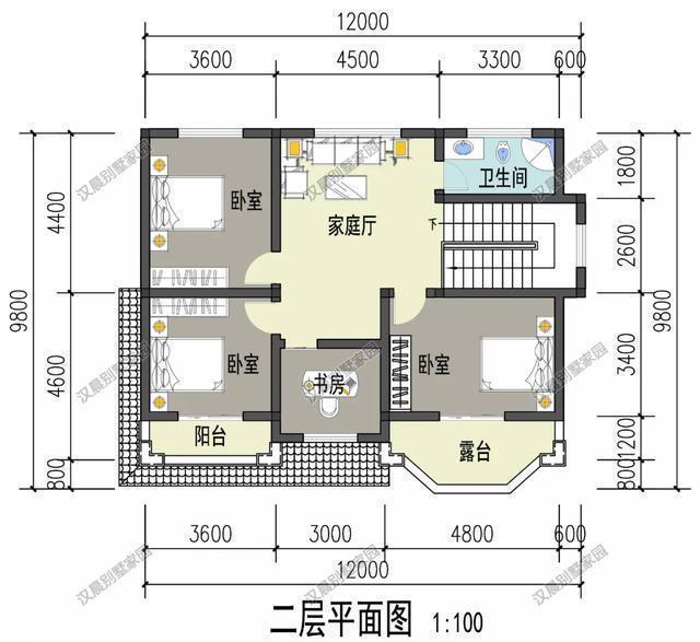 设计图|占地108平法式二层农村别墅设计图，5房4厅实用气派