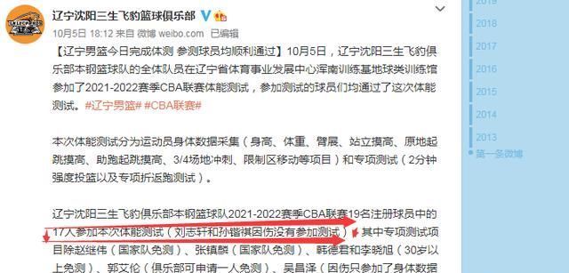 俞泽辰|缺席体测!辽宁头号摆设恐已没机会翻身 将连续第5个赛季没球打?