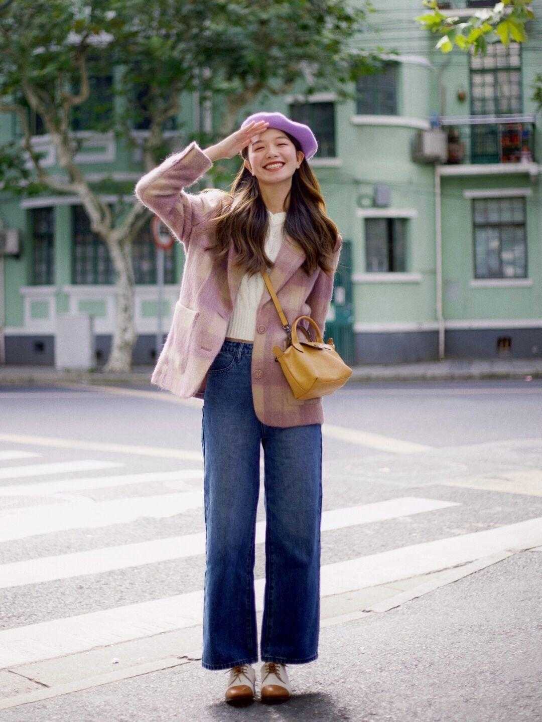 牛仔裤|格纹西装才是今年最in单品,配牛仔裤、半身裙都时髦,百搭又洋气