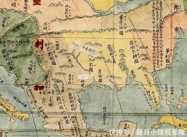 明朝|清朝烧掉的明朝世界地图,来看看画的如何