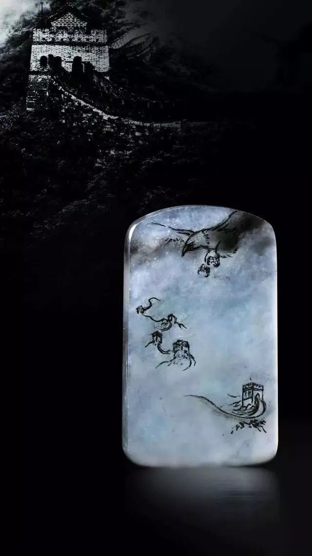 黑与白|翡翠玉雕中的水墨画,这样的意境翡翠你肯定没有见过!