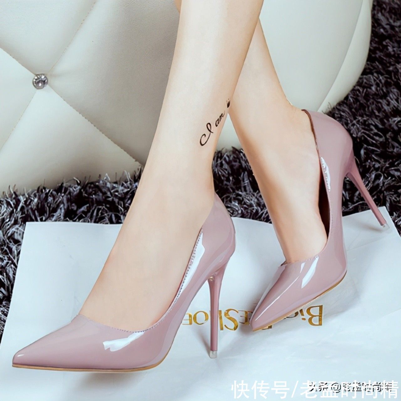 高跟鞋 修长的美腿,配上浅口裸色高跟鞋,优雅的气质简直爆棚