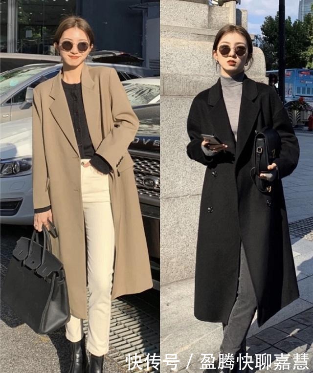 到了冬天才发现,穿大衣还得选“过膝款”,搭配老爹靴显高又有范