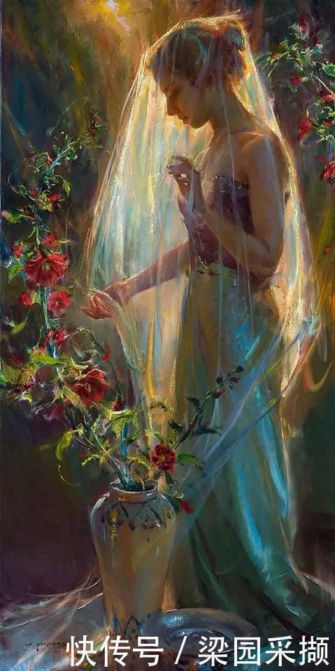 光影|油画里,光影中的美女,一美千年!