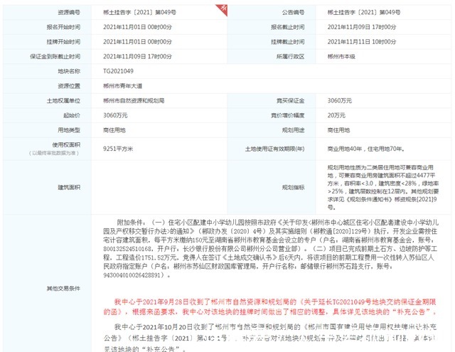 版块|3060万元!郴州南塔青年大道旁这个地块顺利出让