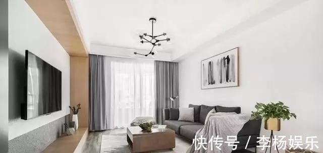 木色|120㎡3房2厅户型装修图,白色、木色与灰色的搭配,真时尚!