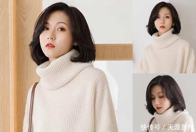 头发|今年流行的“齐下巴烫”发型，剪了这4款之后，又美又显脸小！